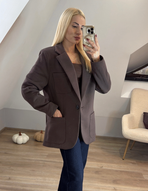 Marynarka bawełniana LORIN (czekoladowa)