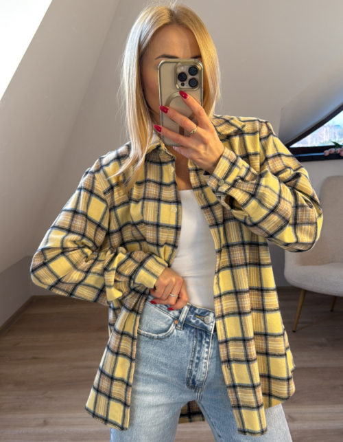 Koszula w kratę Amela (żółta)