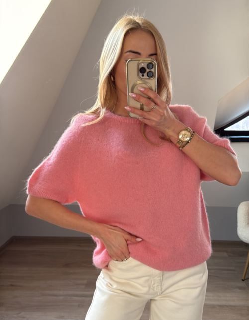 SWETER SOFI z BABY ALPAKĄ RÓŻOWY
