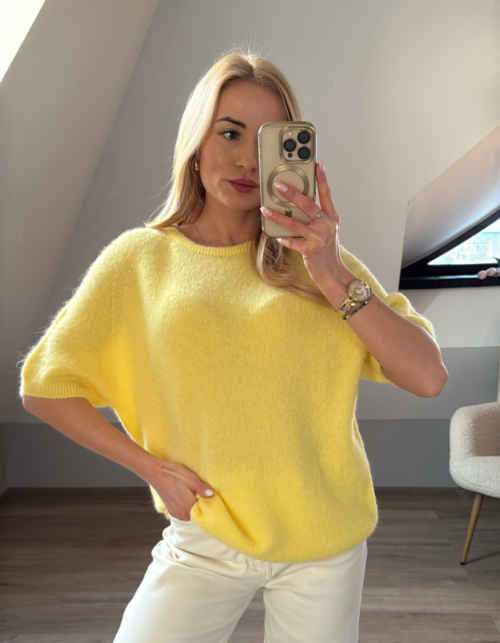 SWETER SOFI z BABY ALPAKĄ żółty