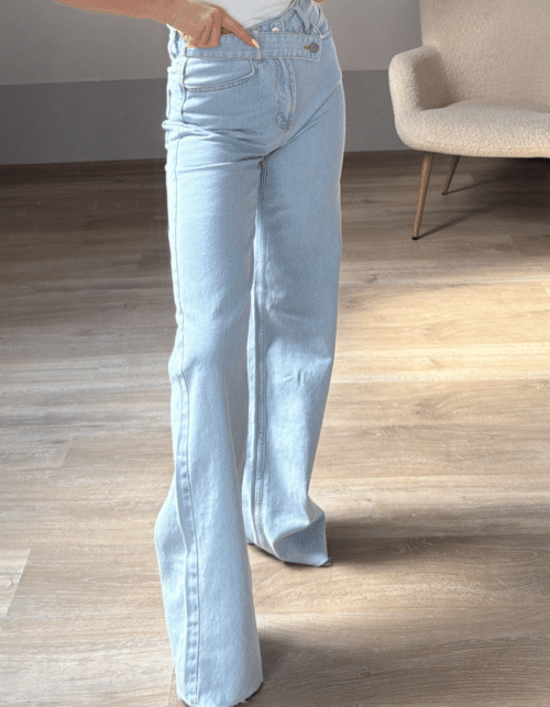Jeansy Asymmetric Blue Wide Leg