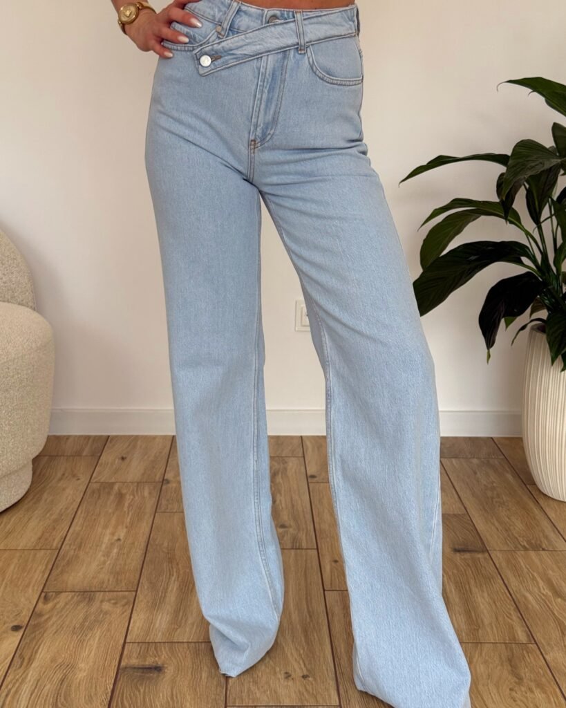 Jeansy Asymmetric Blue Wide Leg