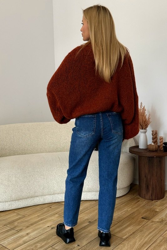 SWETER ALBA  w kolorze ceglanym