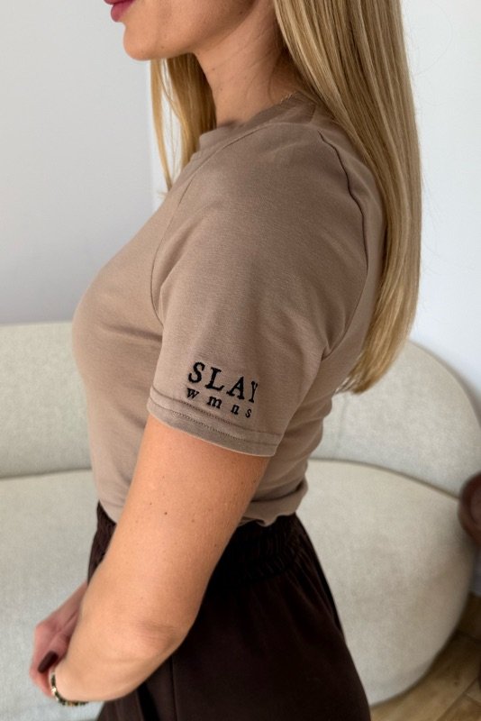 T-SHIRT SLAY BEŻOWY