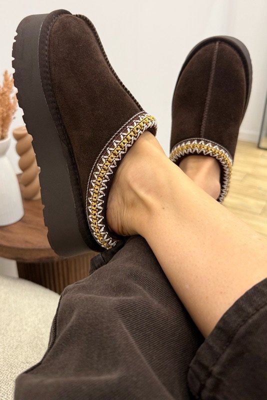 BUTY SKÓRZANE ZAMSZOWE COMO CZEKOLADOWE