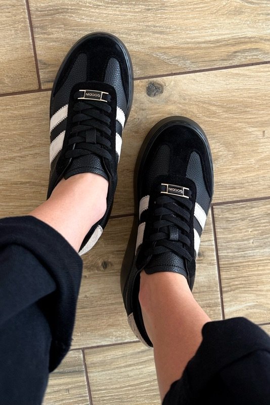 SNEAKERSY SKÓRZANE GOODIN CZARNE