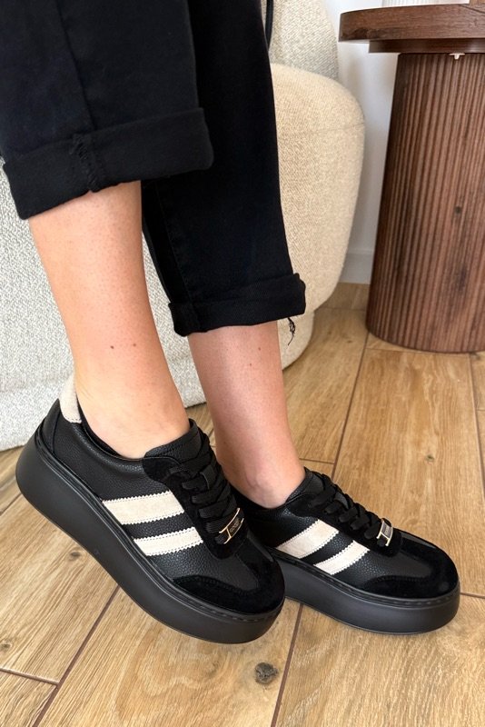 SNEAKERSY SKÓRZANE GOODIN CZARNE