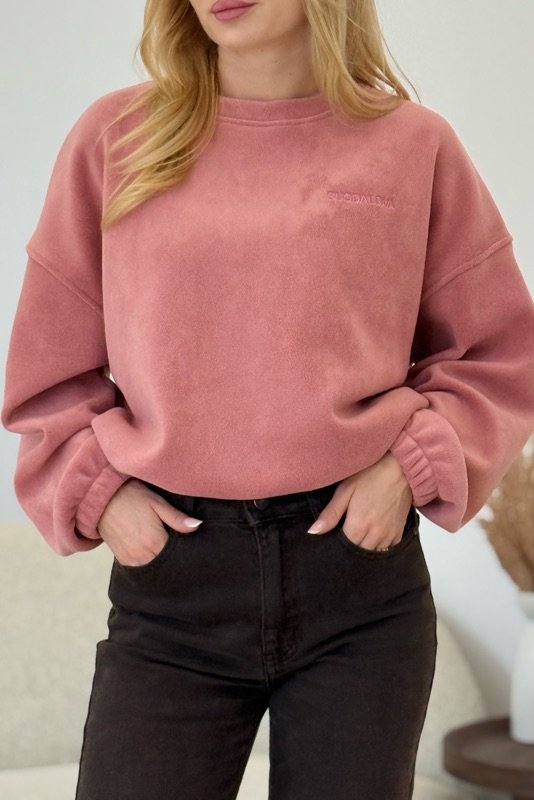 BLUZA POLAR Z BAWEŁNĄ MIA RÓŻOWY