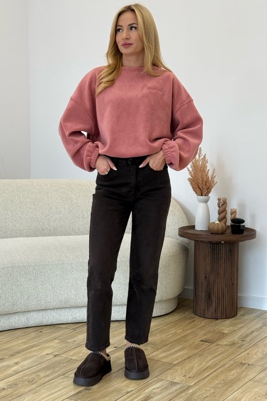 BLUZA POLAR Z BAWEŁNĄ MIA RÓŻOWY