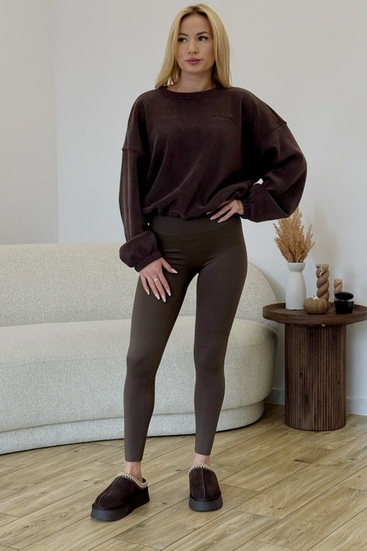 BLUZA POLAR Z BAWEŁNĄ MIA CZEKOLADOWA