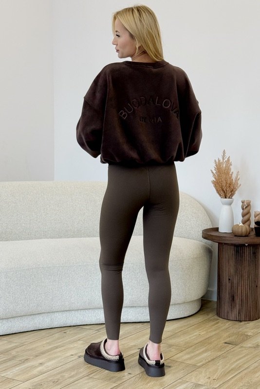 BLUZA POLAR Z BAWEŁNĄ MIA CZEKOLADOWA