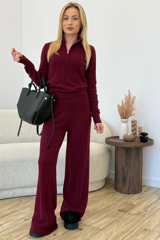 KOMPLET DZIANINOWY LILI BORDO